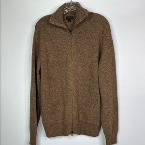 J. Crew Brown Wool Full Zip Sweater